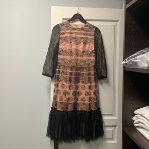 Lace Valentino black and blush dress